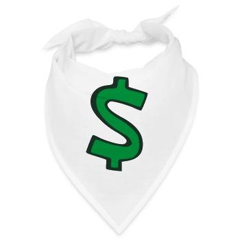 Dollar, $ - Bandana - Weiß - Vorne