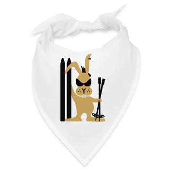 Skihase / ski bunny (3c) - Bandana - Weiß - Vorne