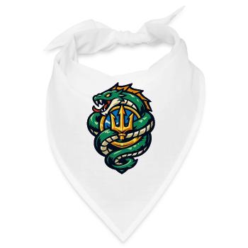 Drache mit Dreizack-Emblem - Bandana - Weiß - Vorne