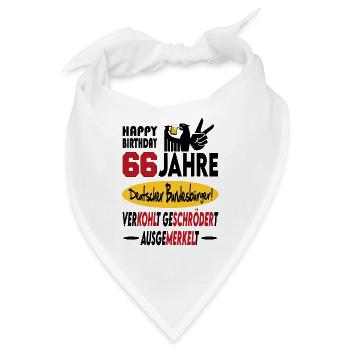 Geburtstag CDU SPD FDP Grün Politik Alter Jahre 66 - Bandana - Weiß - Vorne