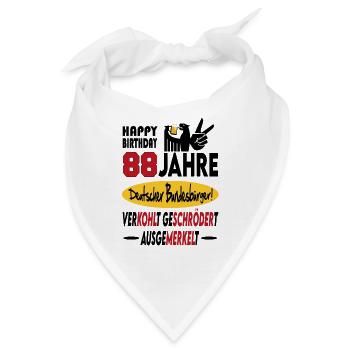 Geburtstag CDU SPD FDP Grün Politik Alter Jahre 88 - Bandana - Weiß - Vorne