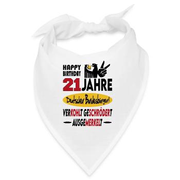 Geburtstag CDU SPD FDP Grün Politik Alter Jahre 21 - Bandana - Weiß - Vorne