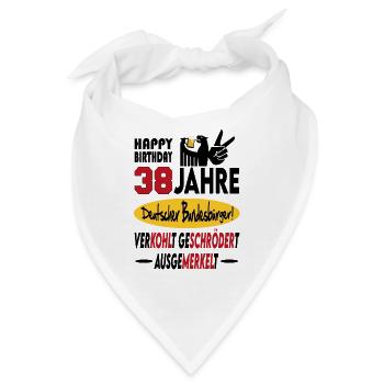 Geburtstag CDU SPD FDP Grün Politik Alter Jahre 38 - Bandana - Weiß - Vorne