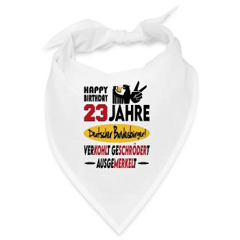 Geburtstag CDU SPD FDP Grün Politik Alter Jahre 23 - Bandana - Weiß - Vorne
