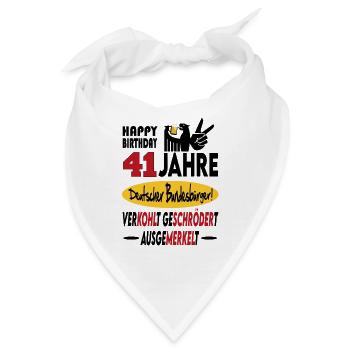 Geburtstag CDU SPD FDP Grün Politik Alter Jahre 41 - Bandana - Weiß - Vorne