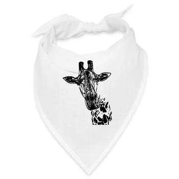 Vintage Vector Giraffe - Bandana - Weiß - Vorne