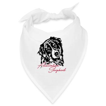 Australian Shepherd Aussie Hunde Hund Wilsigns - Bandana - Weiß - Vorne