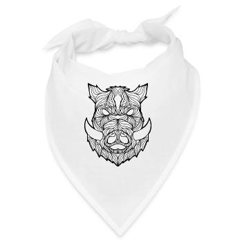 Mandala Eber - Bandana - Weiß - Vorne