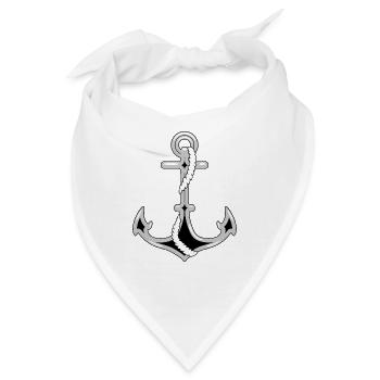 Stilisierter Anker - Bandana - Weiß - Vorne