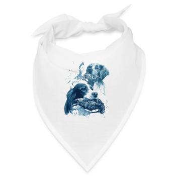 Jagd Jäger Jagdhund - Bandana - Weiß - Vorne