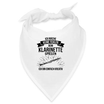 Klarinette Klarinettenspieler Klarinettist - Bandana - Weiß - Vorne