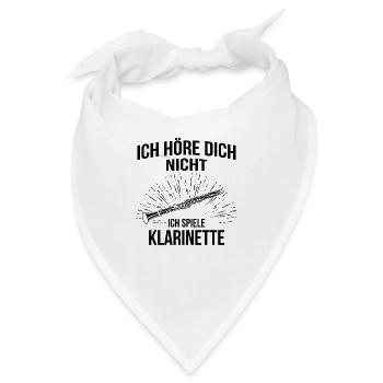 Klarinette Klarinettenspieler Klarinettist - Bandana - Weiß - Vorne
