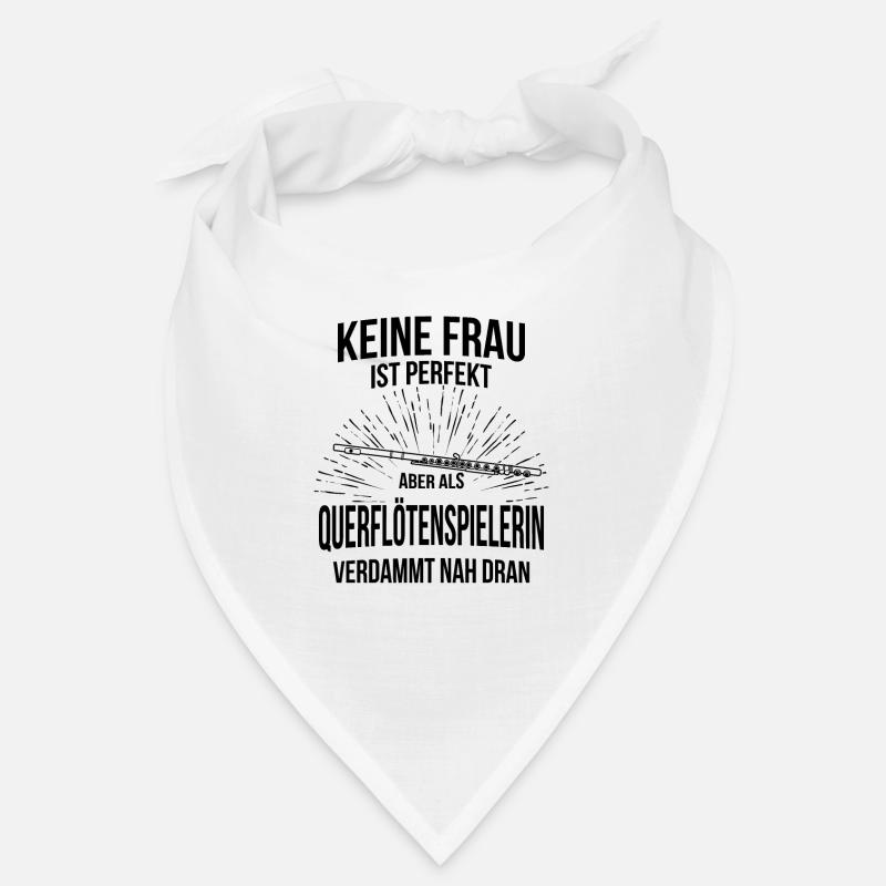 Querflöte Querflötenspieler Querflötist - Bandana - Weiß