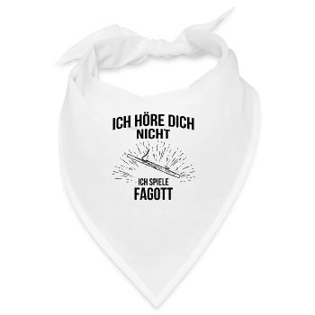 Fagott Fagottspieler Fagottist - Bandana - Weiß - Vorne