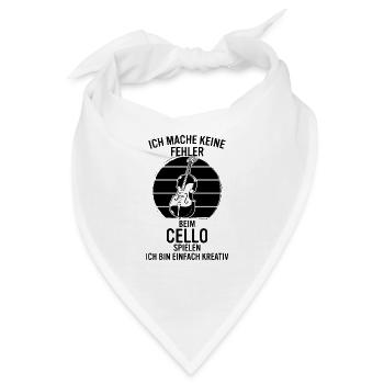 Cello Cellospieler Cellist - Bandana - Weiß - Vorne