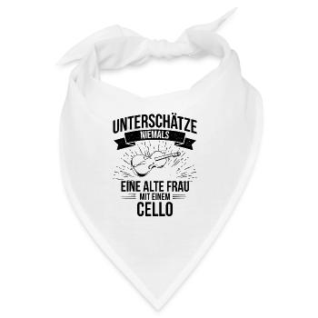Cello Cellospieler Cellist - Bandana - Weiß - Vorne