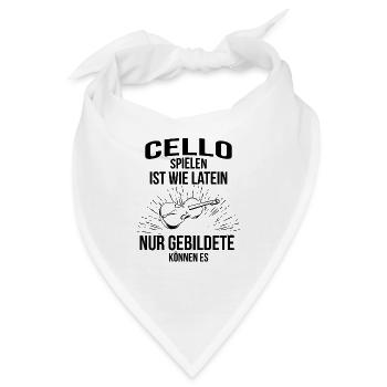 Cello Cellospieler Cellist - Bandana - Weiß - Vorne