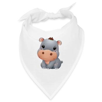 cute baby Hippo - Bandana - Weiß - Vorne