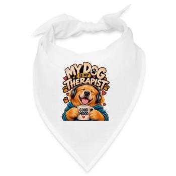 Mein Hund ist mein Therapeut - Bandana - Weiß - Vorne