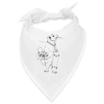 Skater Ratte Hip Hop Rap Skaterratte - Bandana - Weiß - Vorne