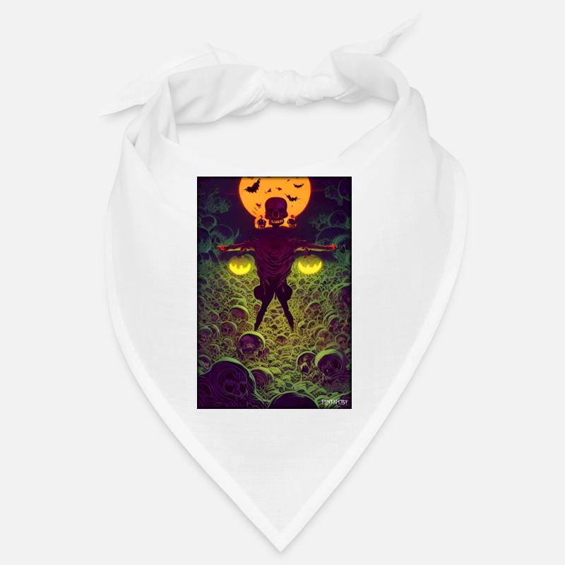 Skeleton Skull Scarecrow Pumpkin Rose Bandana