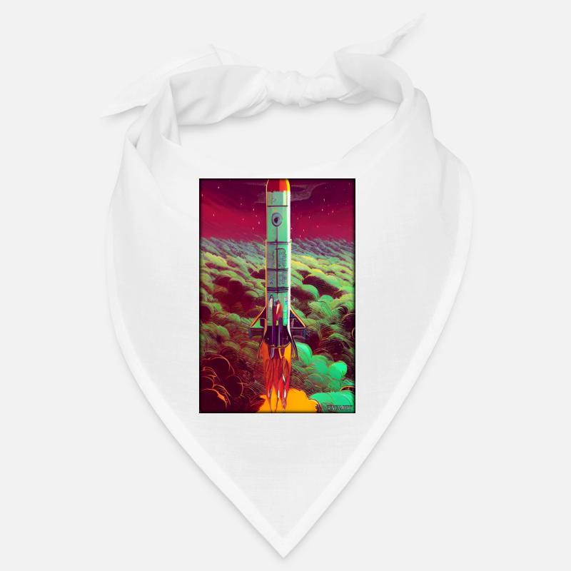 Rocket Launch Space Stars Clouds Bandana