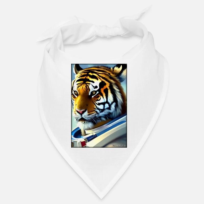 Tiger Big Cat Astronaut Future Sci-Fi Technology Bandana