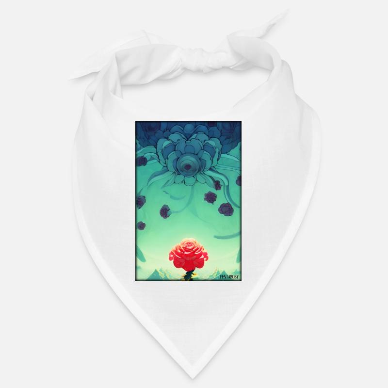 Rose Rose Fleur Spring Meadow Green Bandana