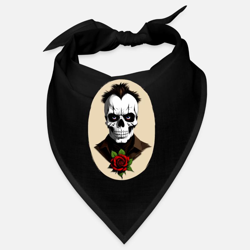 Crâne avec rose Bandana
