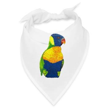 Regenbogenloris Allfarblori bunter Papagei Vogel - Bandana - Weiß - Vorne