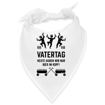 Vatertag – Bier Im Kopf (2 Bollerwagen / Black) - Bandana - Weiß - Vorne