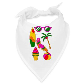 Sommer Retro Sommerurlaub like ice in the sunshine - Bandana - Weiß - Vorne