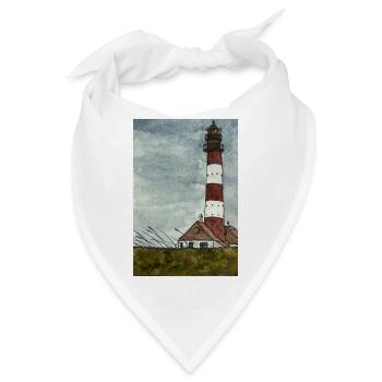 Leuchtturm Westerheversand Nordseeküste Moin Küste - Bandana - Weiß - Vorne