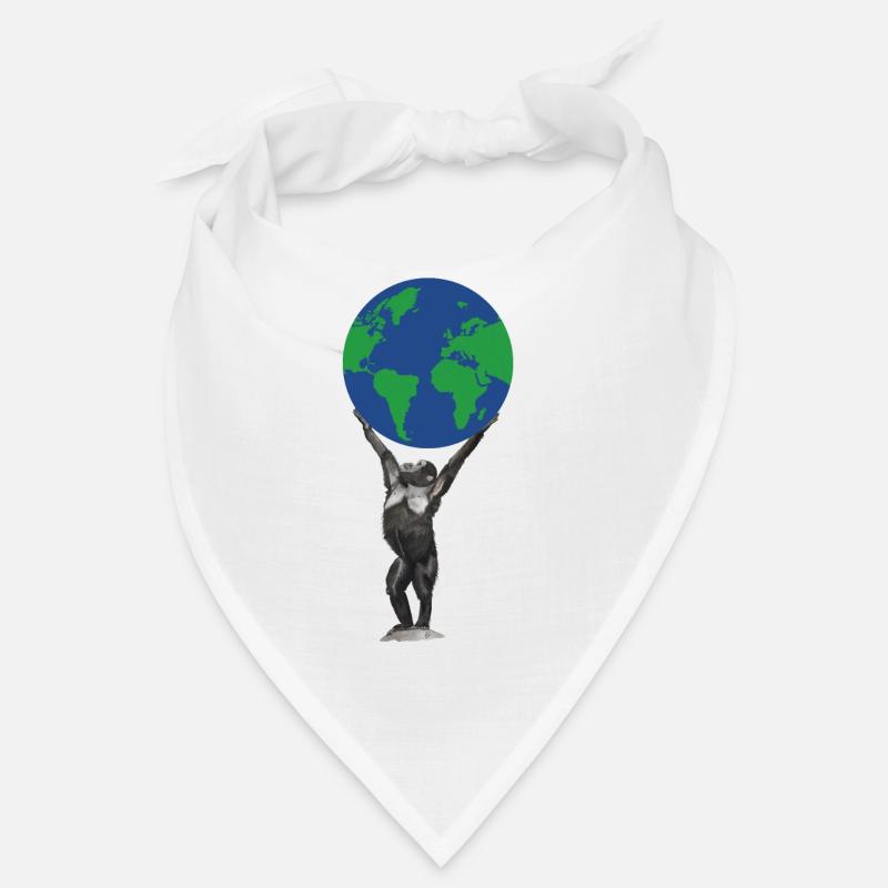 Monkey Earth Globe Ape Love Chimpanzee Bandana
