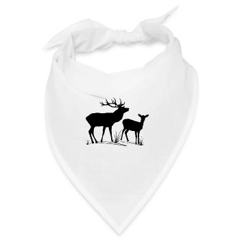 Hirsch, Reh, Rotwild, Damwild, Wald, Tiere, Rehe - Bandana - Weiß - Vorne