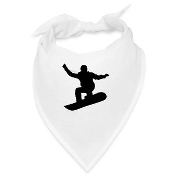 Snowboard, Halfpipe, Wintersport, Skiurlaub - Bandana - Weiß - Vorne