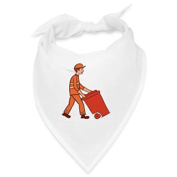 Müllmann & Mülltonne. Straßenreiniger. Müllabfuhr. - Bandana - Weiß - Vorne