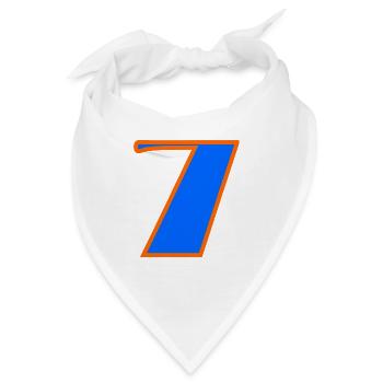 7. 7 JAHRE. 7. JAHRESTAG. GEBURTSTAG 7 JAHRE - Bandana - Weiß - Vorne