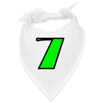 7. 7 JAHRE. 7. JAHRESTAG. GEBURTSTAG 7 JAHRE - Bandana - Weiß - Vorne