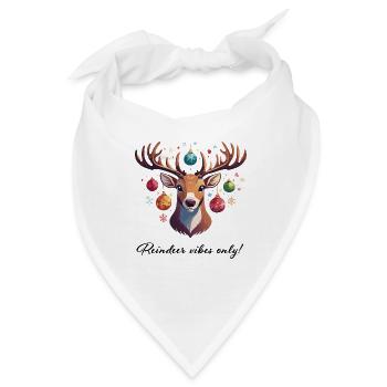Reindeer vibes only, Weihnachten, Rentier, Kugeln - Bandana - Weiß - Vorne