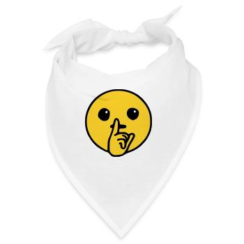 Emoji Leise Skizze Farbe - Bandana - Weiß - Vorne