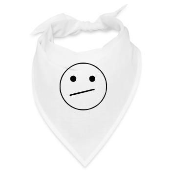 Emoji Skizze neutral schwarz - Bandana - Weiß - Vorne