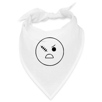 Emoji Skizze Narbe Auge schwarz - Bandana - Weiß - Vorne