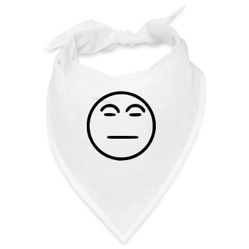 Emoji Skizze neutral schwarz - Bandana - Weiß - Vorne