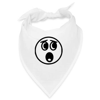 Emoji Skizze erschrocken schwarz - Bandana - Weiß - Vorne