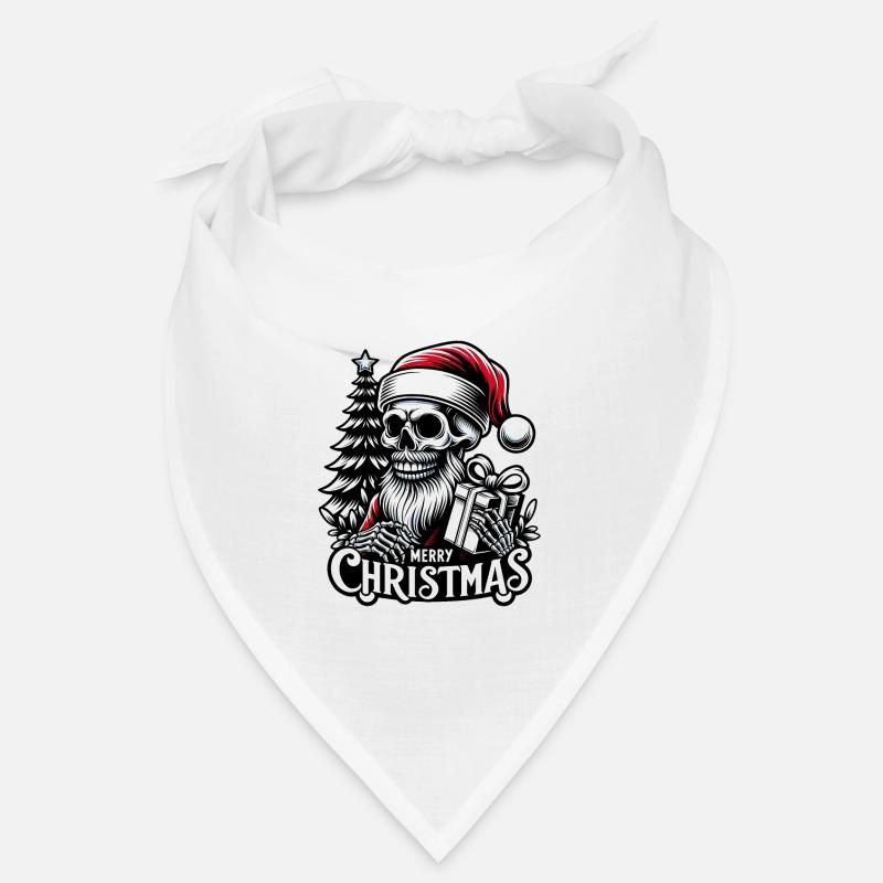 Crâne de Père Noël effrayant avec colis Bandana