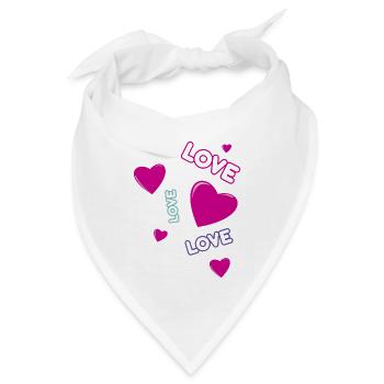 Herz- und Liebeschaos (Geschenk zum Valentinstag) - Bandana - Weiß - Vorne