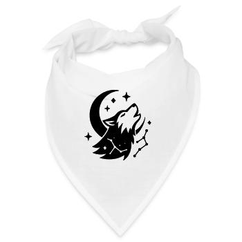 Mondwolf mit Sternbild - Bandana - Weiß - Vorne