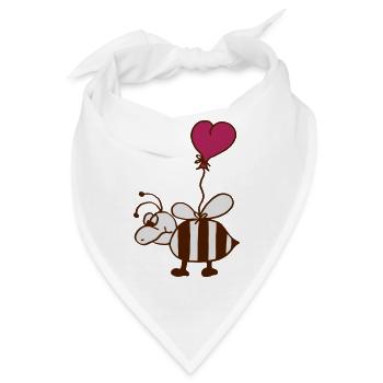 verliebte Biene - Bandana - Weiß - Vorne