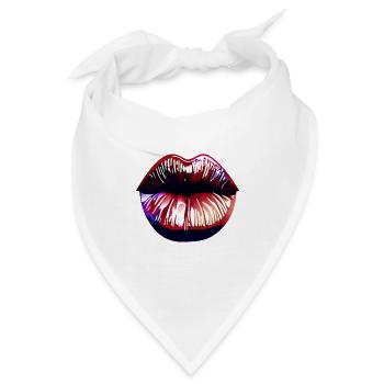 Lippen - Bandana - Weiß - Vorne